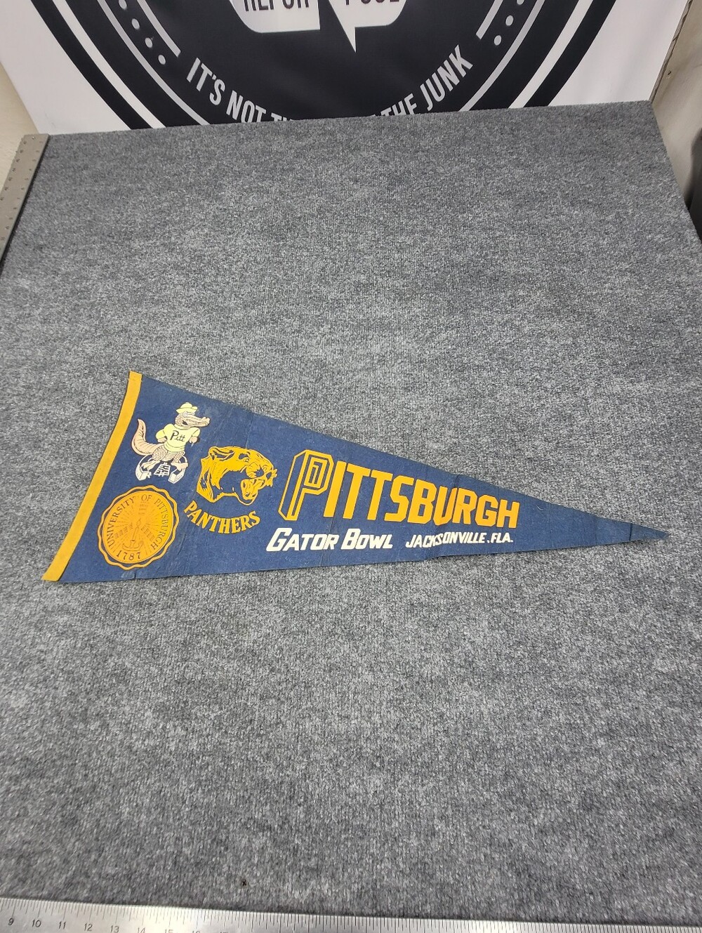 Vintage 70s Gator Bowl Tony Dorsett University Of Pittsburgh Panthers Penant